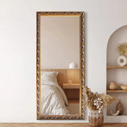 Livara Gold Solid Wood Full-Length Mirror - Bedroom & Hallway, Freestanding or Wall-Mounted