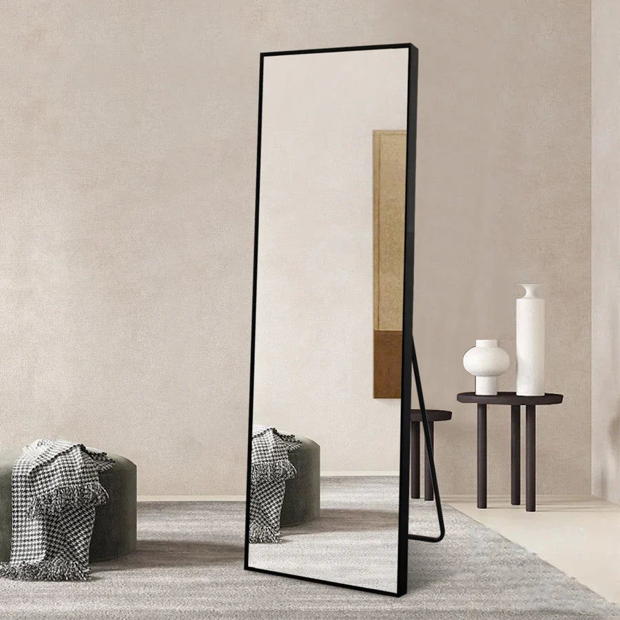 Livara Aluminium Full-Length Mirror - Bedroom & Hallway, Silver Mirror Glass