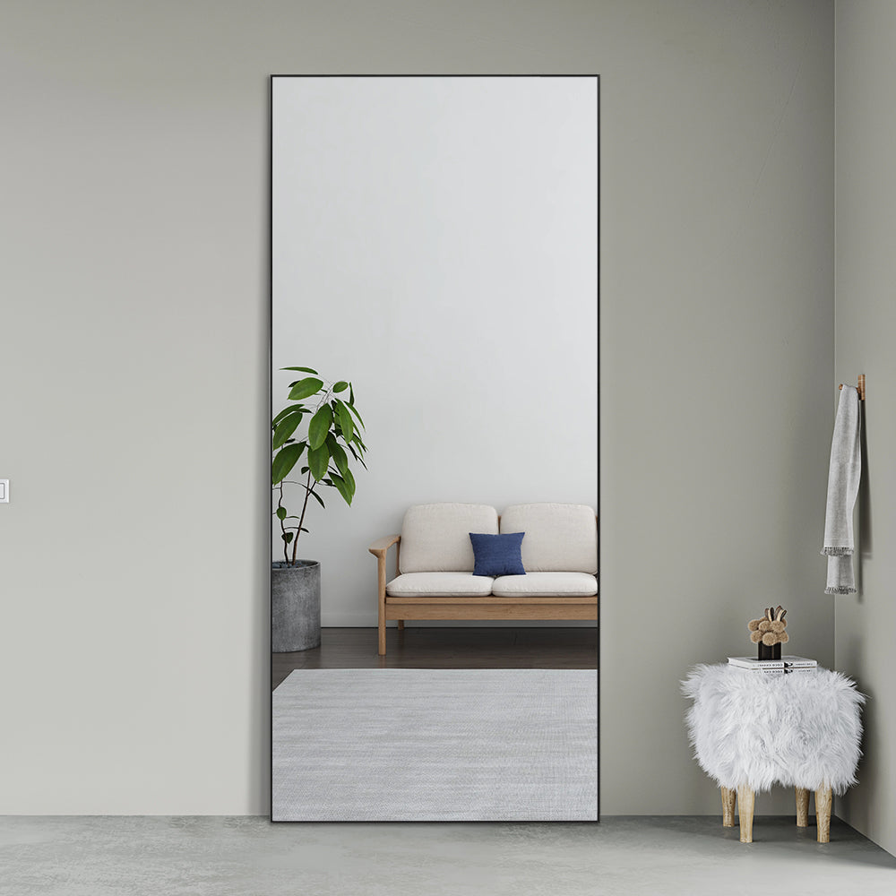 Livara Slim Aluminium Full-Length Mirror - Bedroom & Hallway, Ultra-Thin Frame