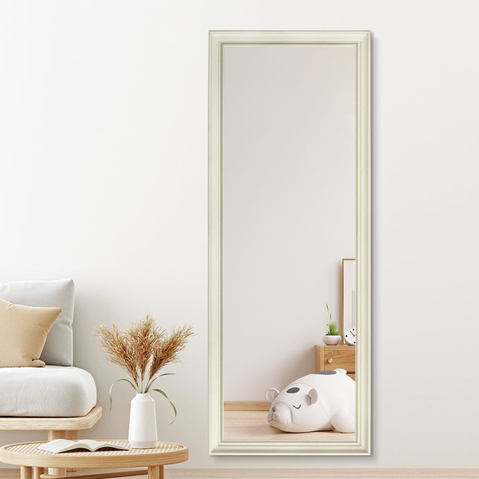 Livara Antique White Full-Length Mirror - Modern Decor, PS Frame