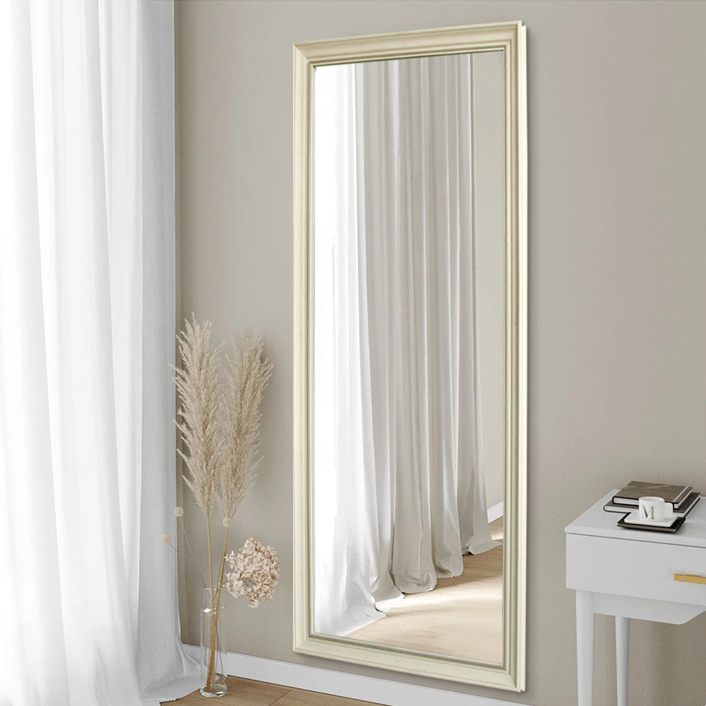 Livara Antique White Full-Length Mirror - Modern Decor, PS Frame