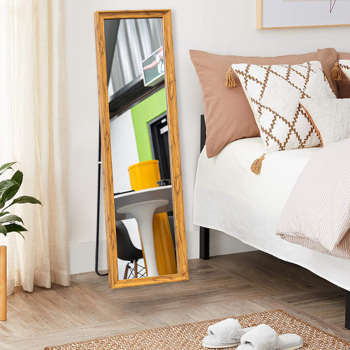 Livara Walnut-Finish Full-Length Mirror - Bedroom & Hallway, PS Frame
