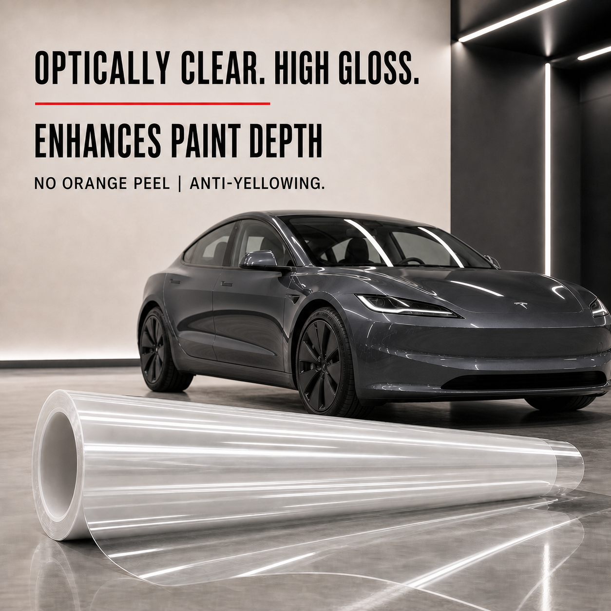 Clear Glossy TPU PPF Car Paint Protection Film – Self-Healing, 7.5mil, 1.52m x 15m Full Roll