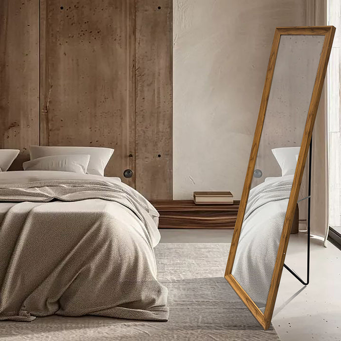 Livara Walnut-Finish Full-Length Mirror - Bedroom & Hallway, PS Frame