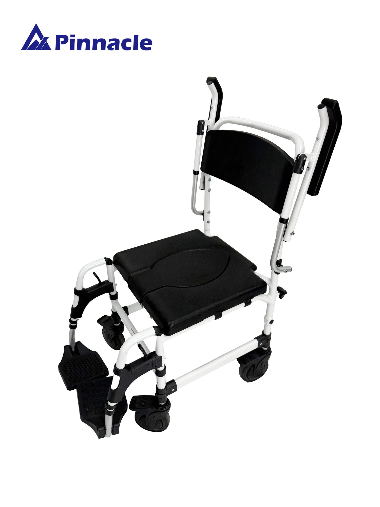 Able-Living Adjustable Attendant Shower Commode - Home Care, Flip-Up Armrests, 125kg Capacity