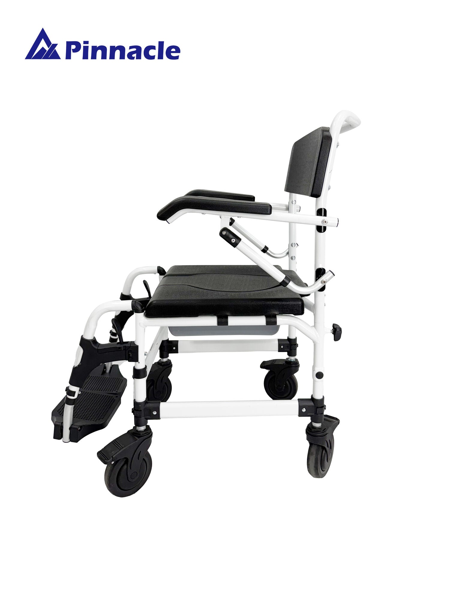 Able-Living Adjustable Attendant Shower Commode - Home Care, Flip-Up Armrests, 125kg Capacity