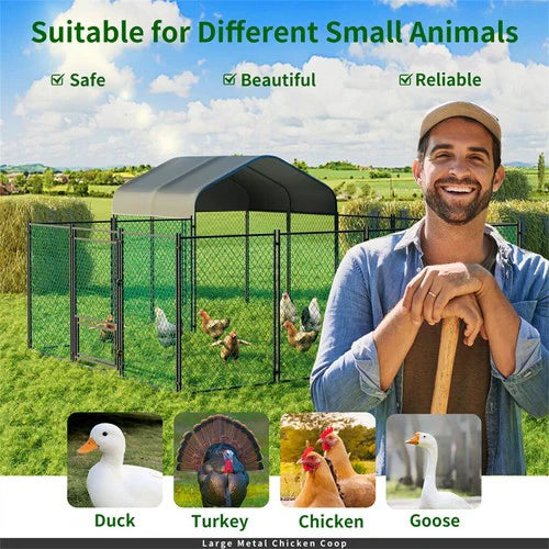 Livara Heavy-Duty Walk-In Chicken Coop - Indoor & Outdoor, Waterproof Cover