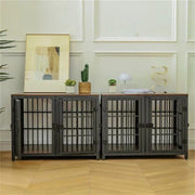 Livara Heavy-Duty Dog Crate End Table - Daily Use, 4 Lockable Doors