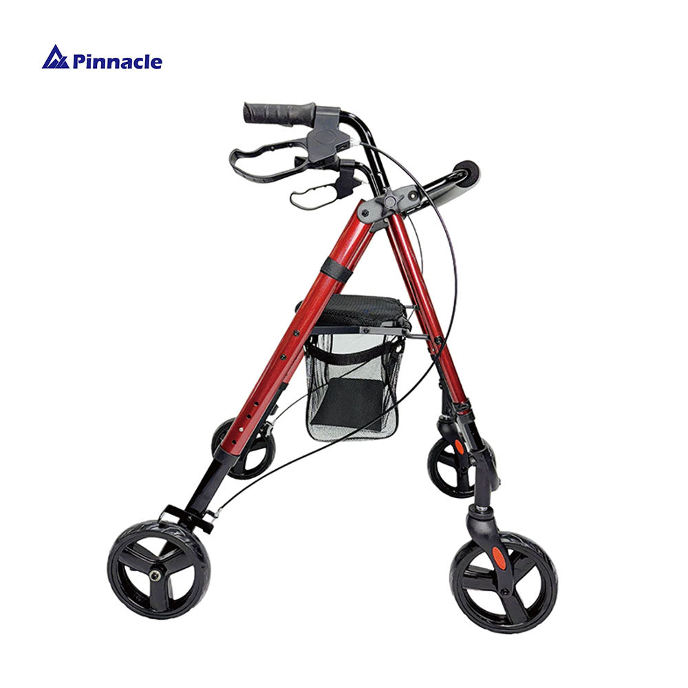 TriStride Rollator – Lightweight Foldable Walker with Seat & Brakes