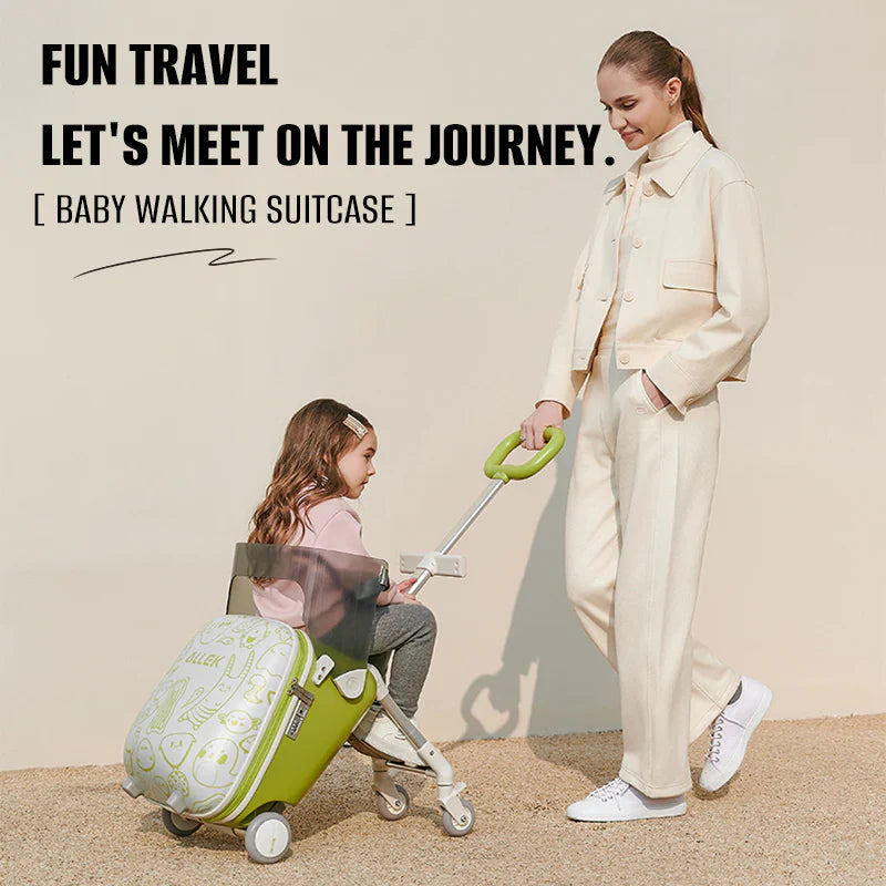 Livara Aluminium Kids Ride-On Suitcase - Travel-Ready, Anti-Rollover Design, Smart Storage