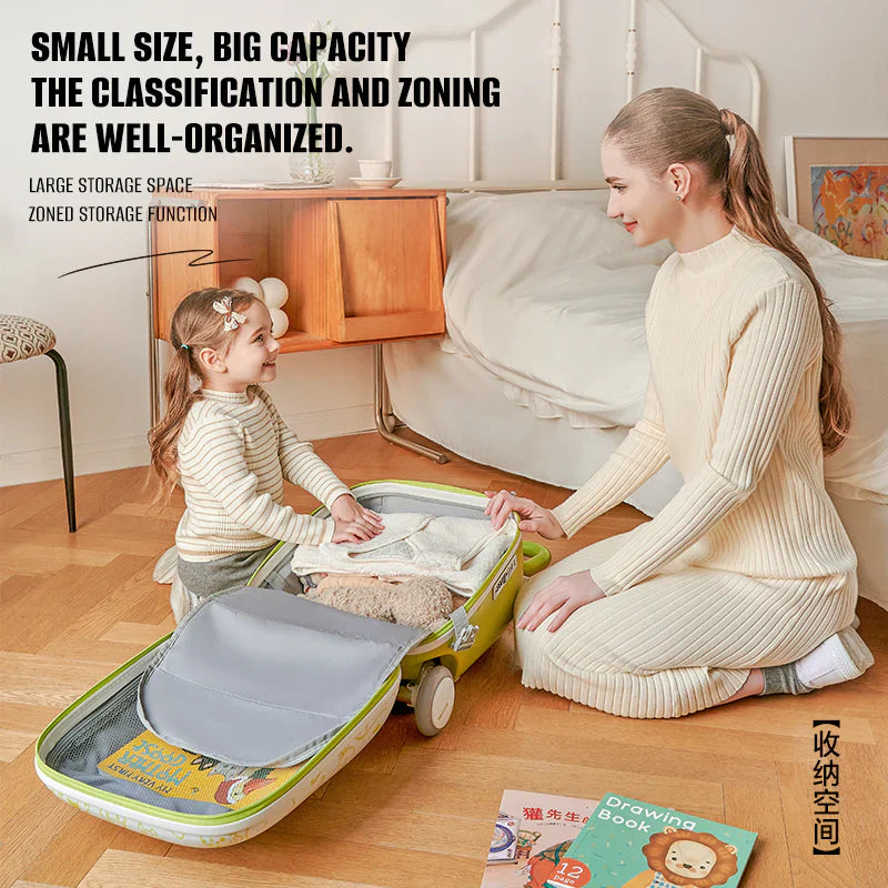 Livara Aluminium Kids Ride-On Suitcase - Travel-Ready, Anti-Rollover Design, Smart Storage