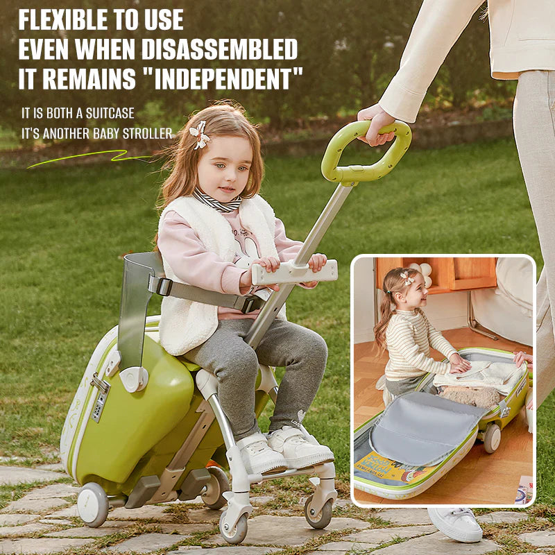 Livara Aluminium Kids Ride-On Suitcase - Travel-Ready, Anti-Rollover Design, Smart Storage