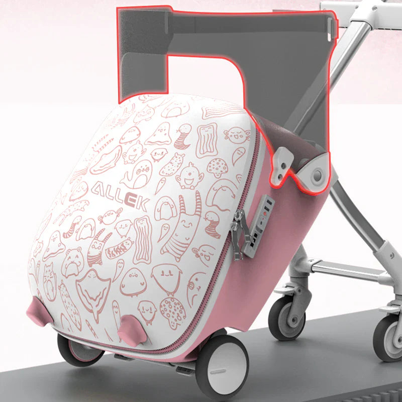 Livara Aluminium Kids Ride-On Suitcase - Travel-Ready, Anti-Rollover Design, Smart Storage