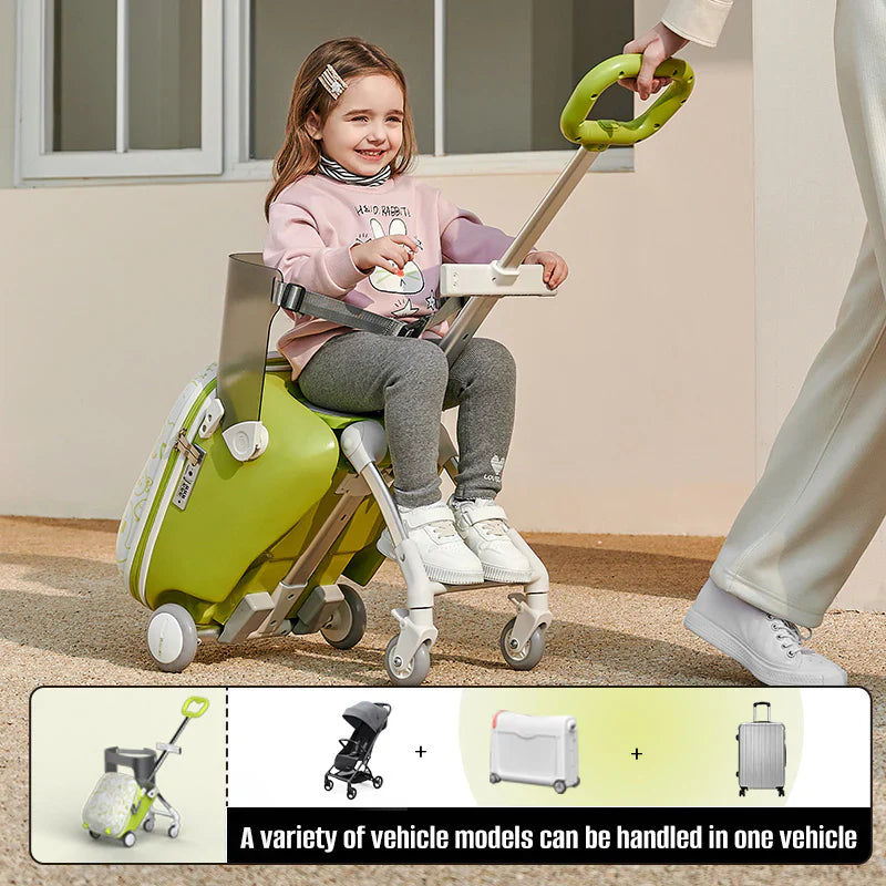 Livara Aluminium Kids Ride-On Suitcase - Travel-Ready, Anti-Rollover Design, Smart Storage
