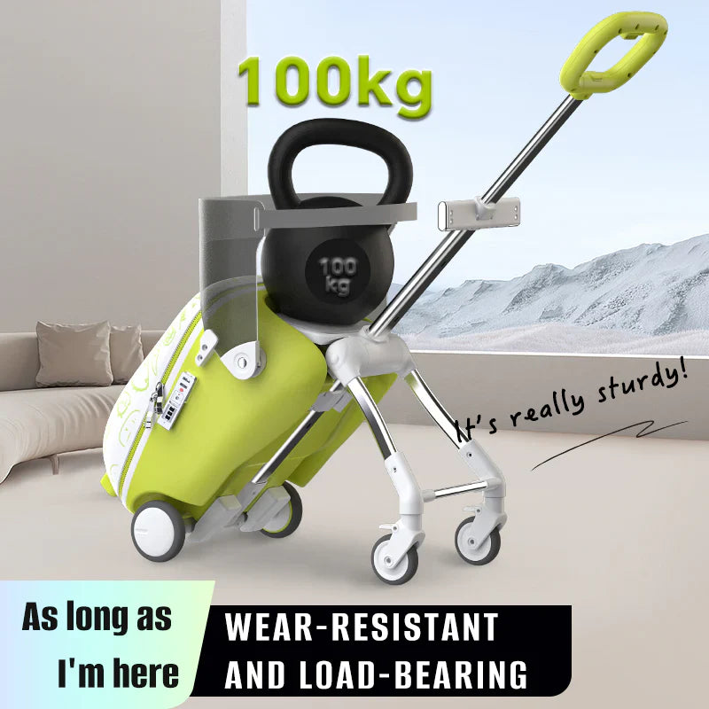 Livara Aluminium Kids Ride-On Suitcase - Travel-Ready, Anti-Rollover Design, Smart Storage