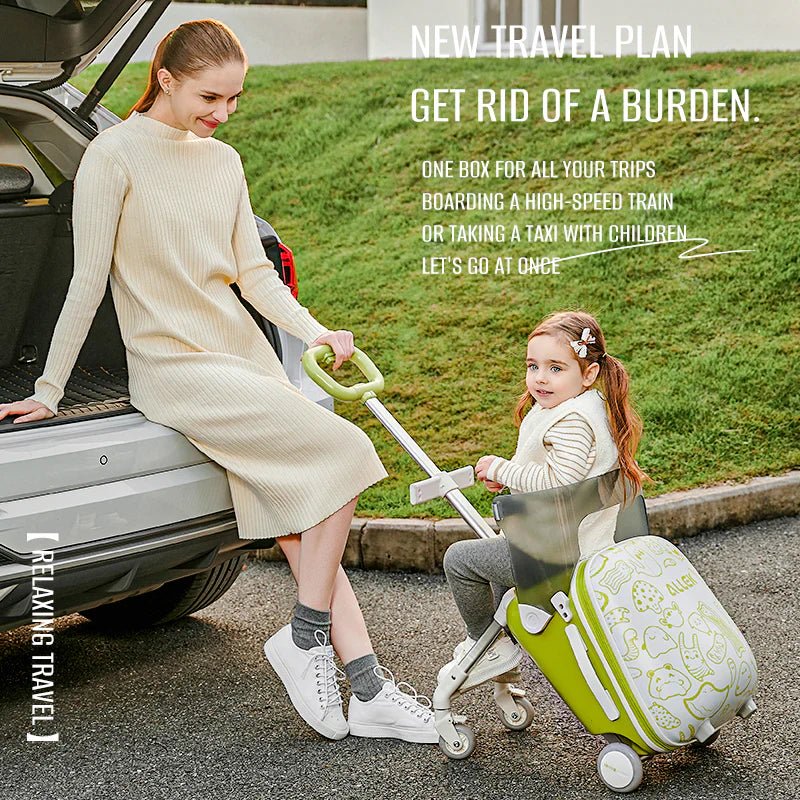 Livara Aluminium Kids Ride-On Suitcase - Travel-Ready, Anti-Rollover Design, Smart Storage