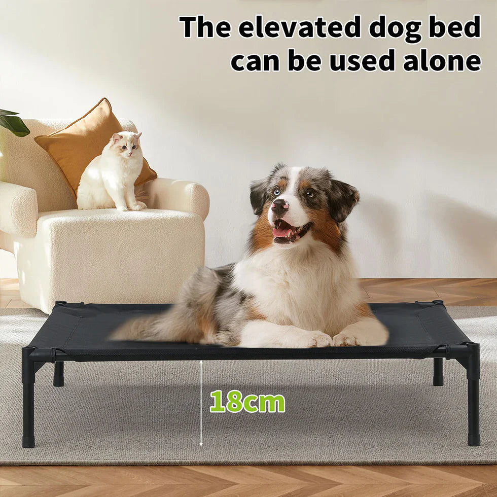 Livara Foldable Steel-Frame Elevated Dog House - Indoor & Outdoor, Waterproof Canopy
