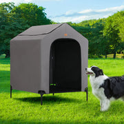 Livara Foldable Steel-Frame Elevated Dog House - Indoor & Outdoor, Waterproof Canopy