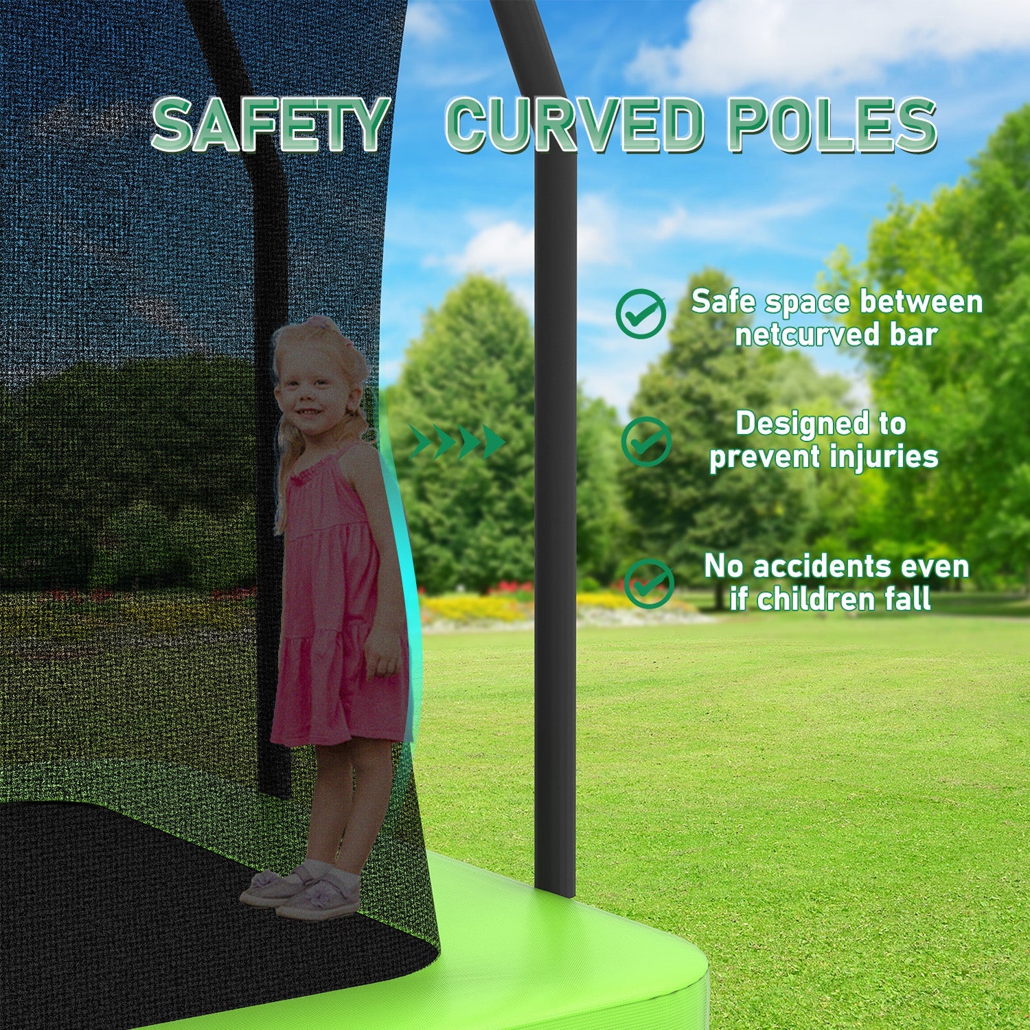 Livara Rectangular Trampoline - Backyard Fun, Galvanised Steel Frame, Safety Enclosure