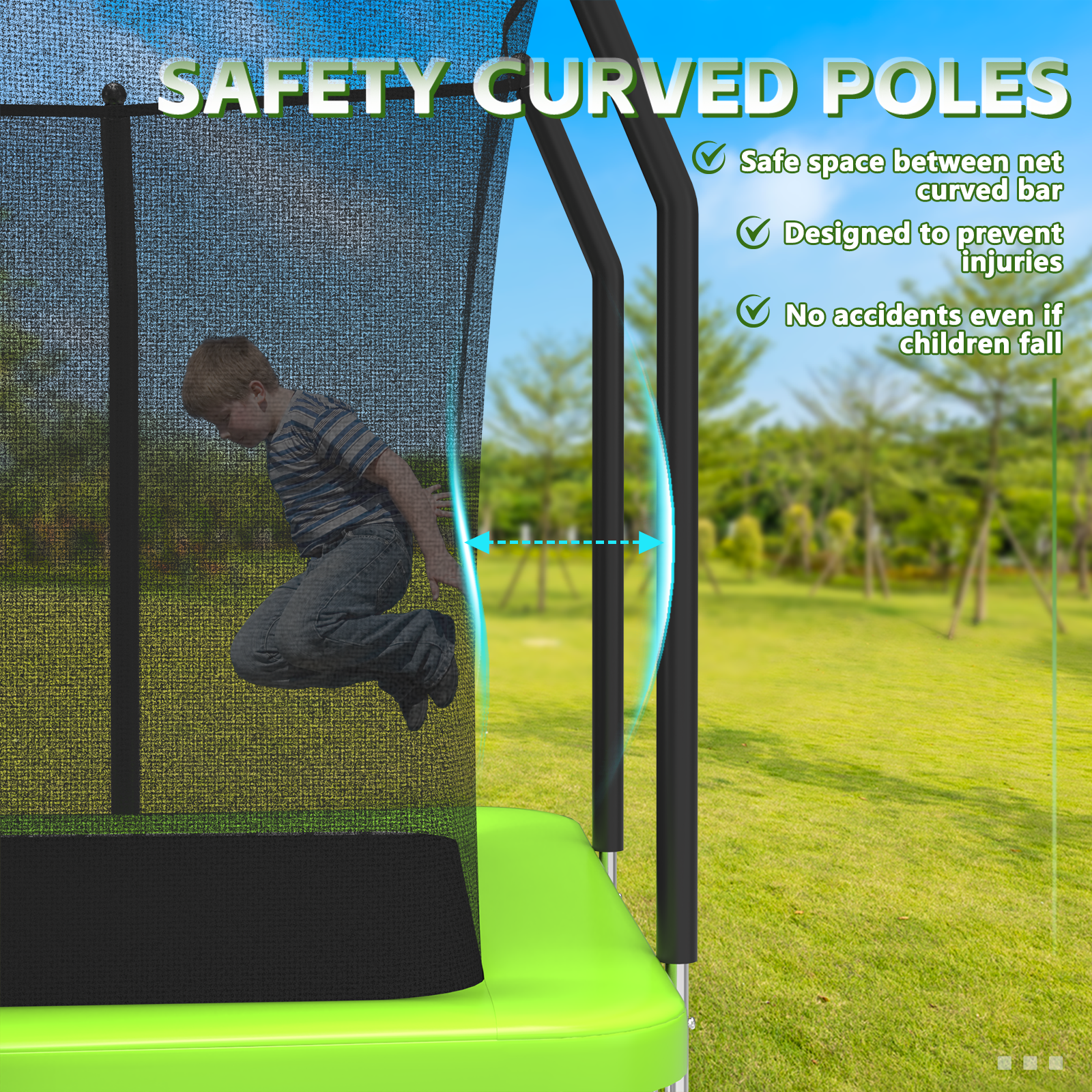 Livara Galvanized Steel-Frame Outdoor Trampoline - Backyard Fun, Safety Enclosure