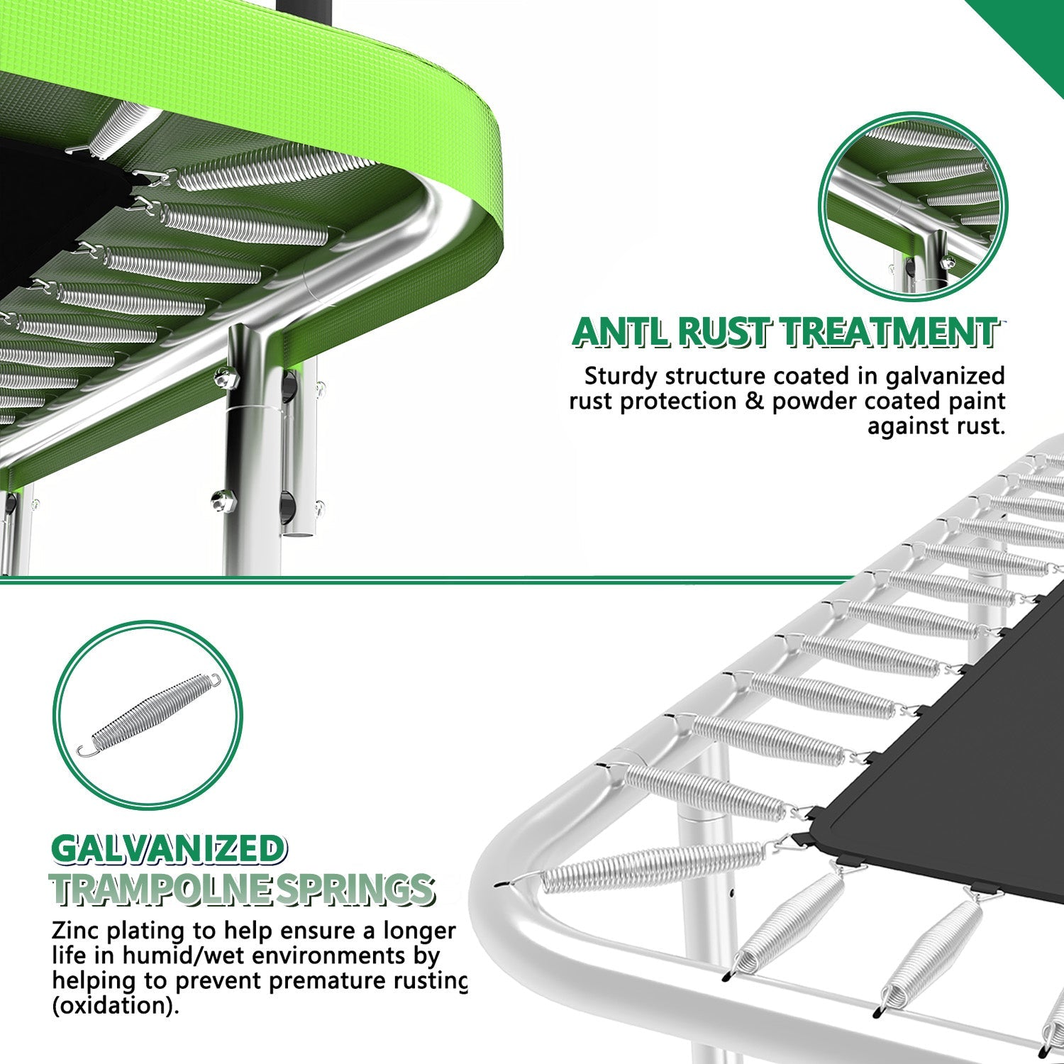 Livara Galvanized Steel-Frame Outdoor Trampoline - Backyard Fun, Safety Enclosure