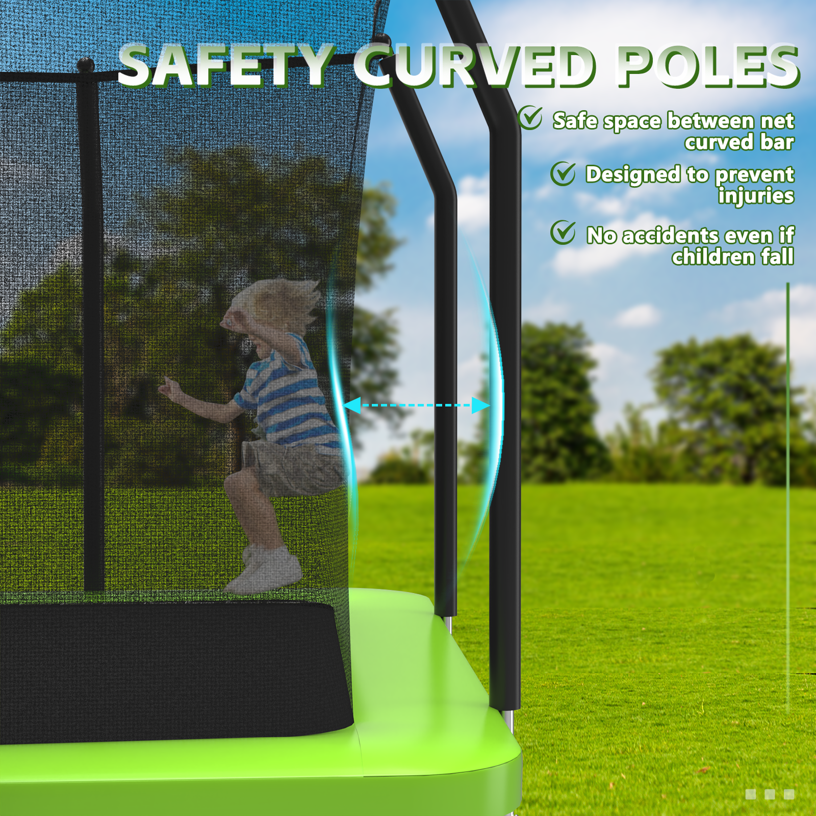 Livara Heavy-Duty Galvanized Outdoor Trampoline - Backyard Fun, UV-Resistant Mat
