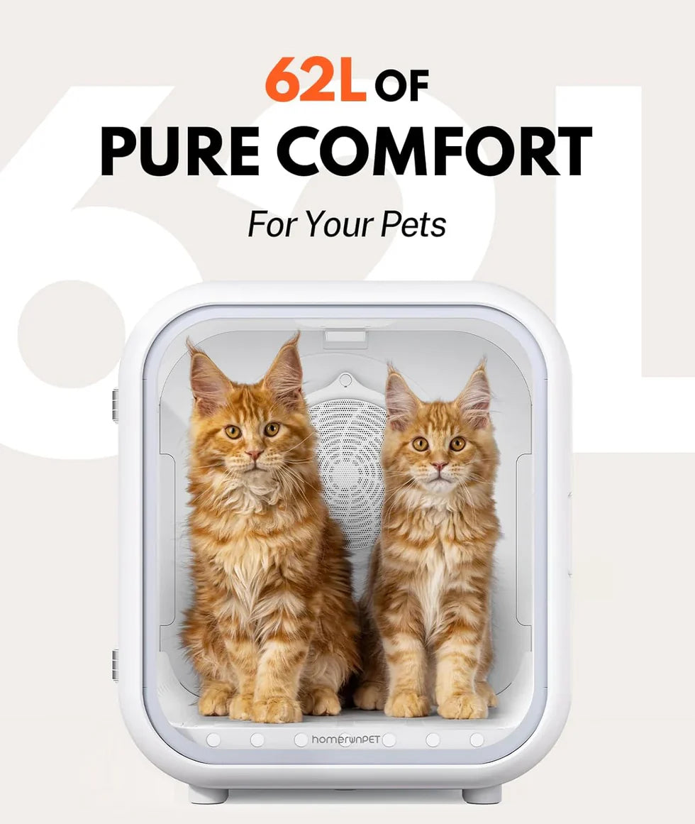 Livara 62L Intelligent-Airflow Pet Dryer Box - Pet Comfort, Professional-Grade Drying