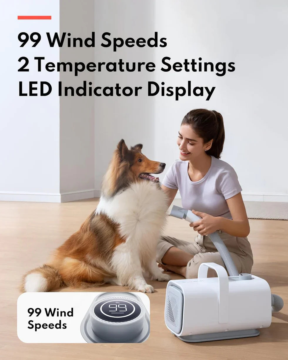 Livara Quiet Negative-Ion Pet Dryer - Pet Comfort, 43dB Operation, Flexible Hose