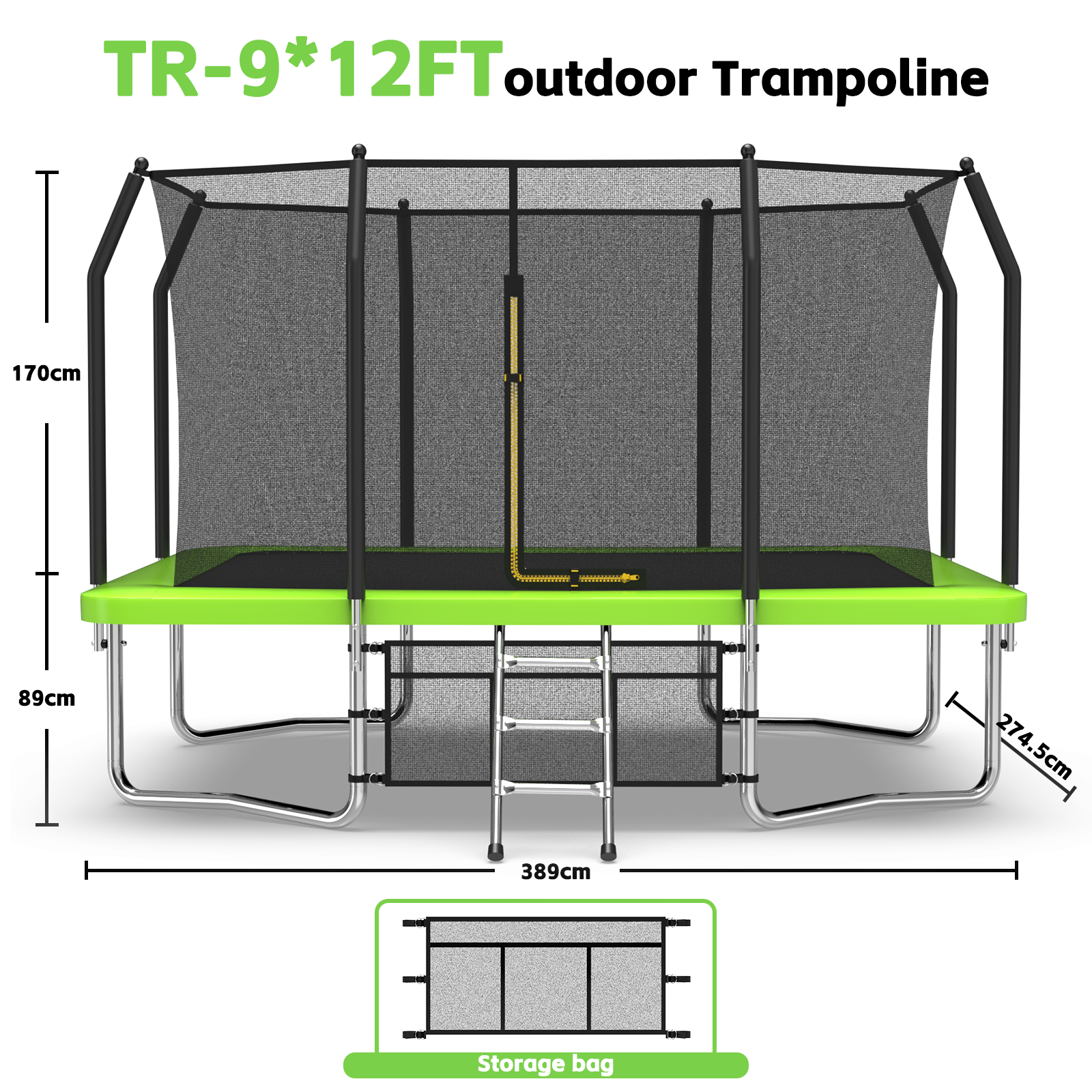 Livara Heavy-Duty Galvanized Outdoor Trampoline - Backyard Fun, UV-Resistant Mat