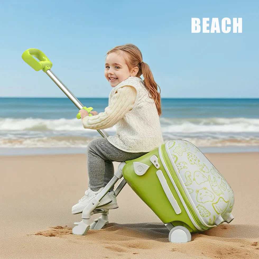 Livara Aluminium Kids Ride-On Suitcase - Travel-Ready, Anti-Rollover Design, Smart Storage