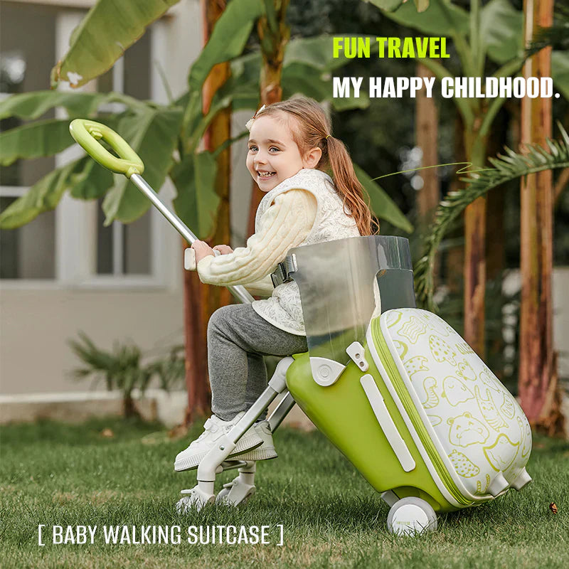 Livara Aluminium Kids Ride-On Suitcase - Travel-Ready, Anti-Rollover Design, Smart Storage