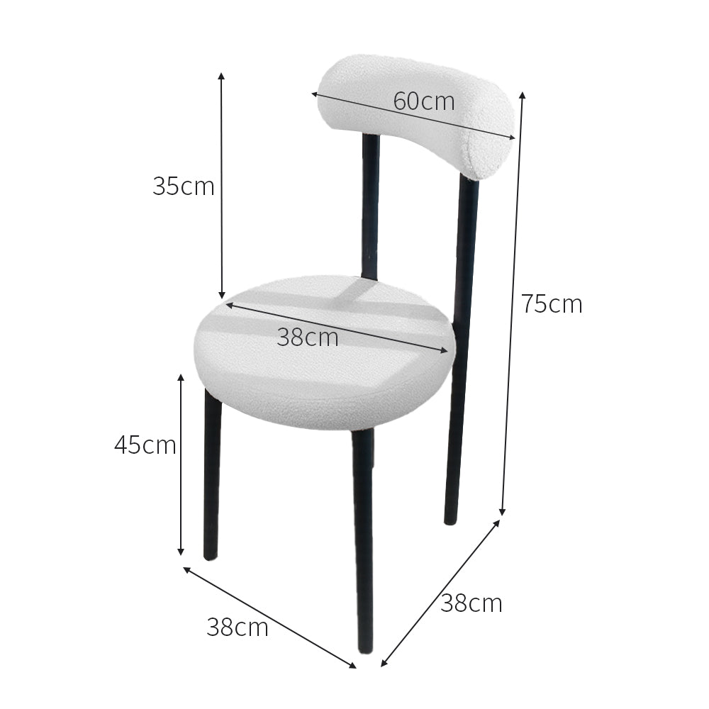 Livara Lambswool Dining Chair - Modern Living Room, Wooden Legs