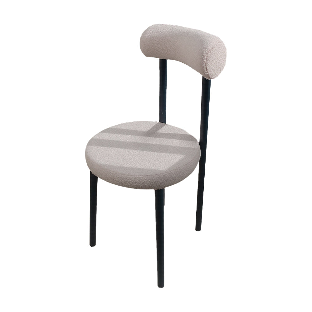 Livara Lambswool Dining Chair - Modern Living Room, Wooden Legs