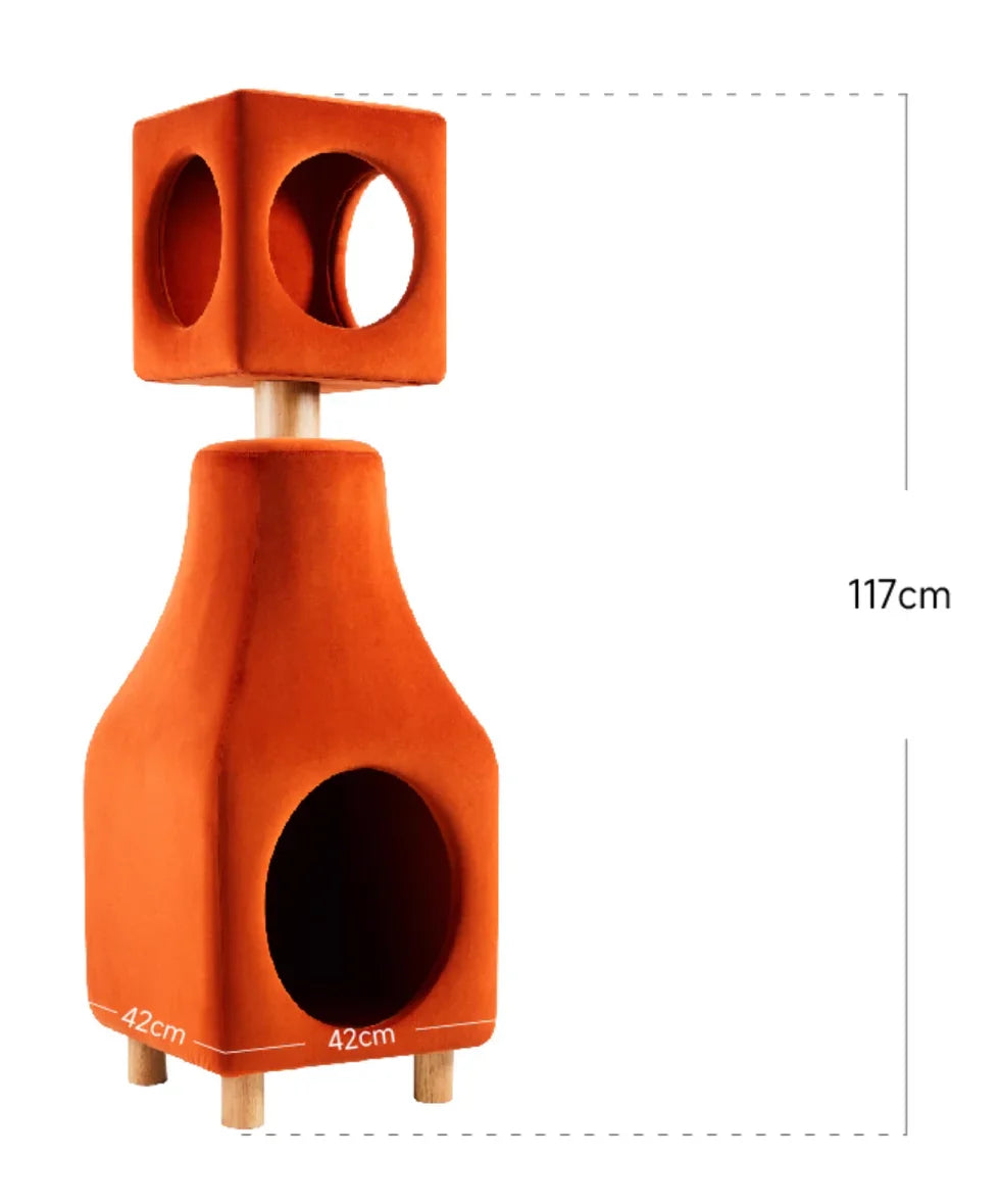 Livara Sculptural Cat Tree Tower - Pet Comfort, Cabin Hideaway