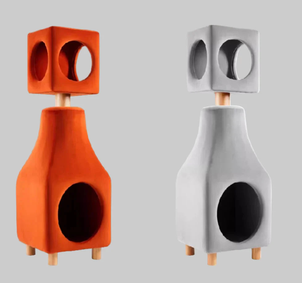 Livara Sculptural Cat Tree Tower - Pet Comfort, Cabin Hideaway
