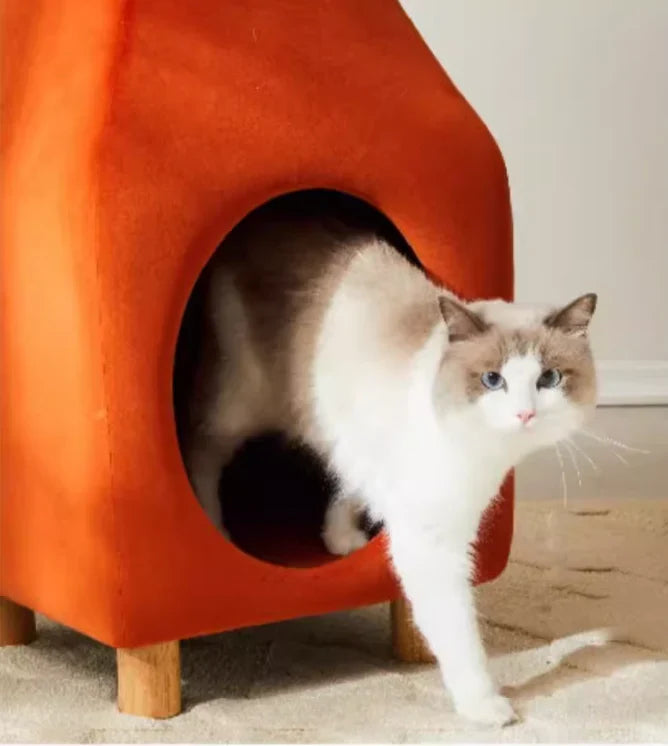 Livara Sculptural Cat Tree Tower - Pet Comfort, Cabin Hideaway