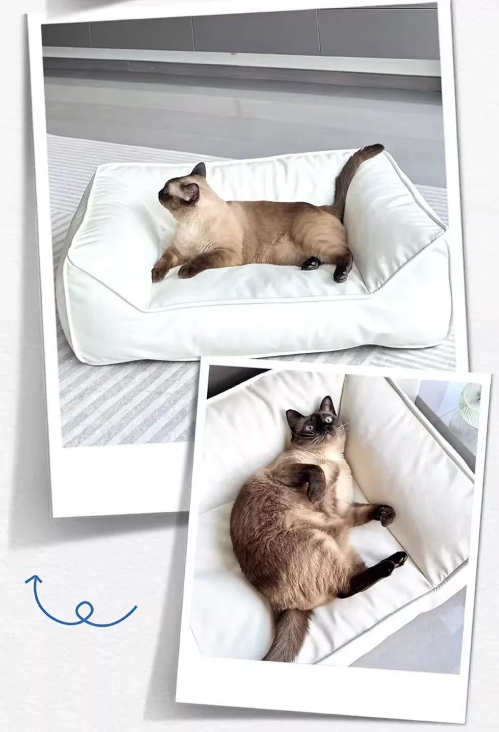 Livara Scratch-Resistant Faux Leather Pet Sofa Bed - Pet Comfort, PP Cotton Cushion