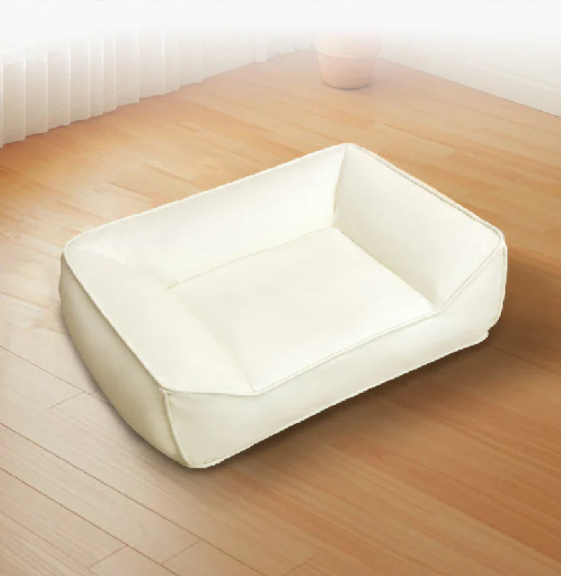 Livara Scratch-Resistant Faux Leather Pet Sofa Bed - Pet Comfort, PP Cotton Cushion