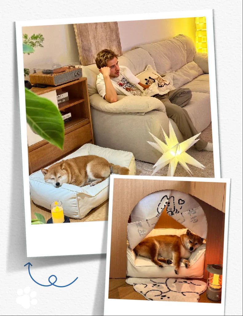 Livara Scratch-Resistant Faux Leather Pet Sofa Bed - Pet Comfort, PP Cotton Cushion
