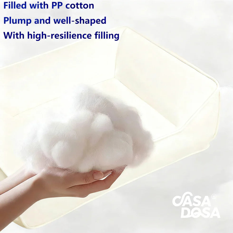 Livara Scratch-Resistant Faux Leather Pet Sofa Bed - Pet Comfort, PP Cotton Cushion