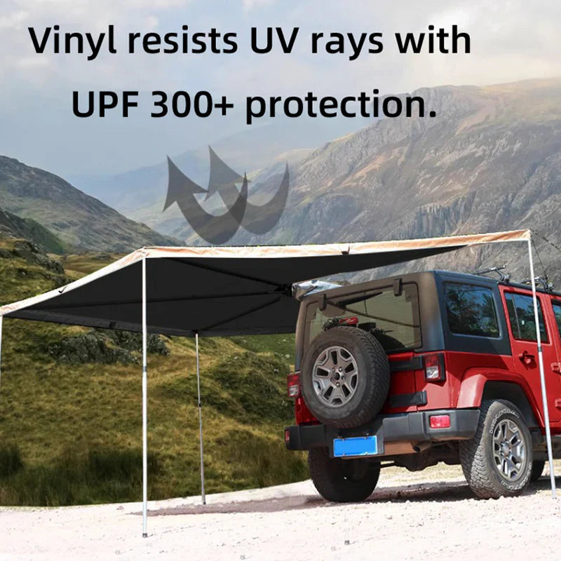 Livara Waterproof Oxford Car Side Awning - All-Weather Use, 270° Coverage