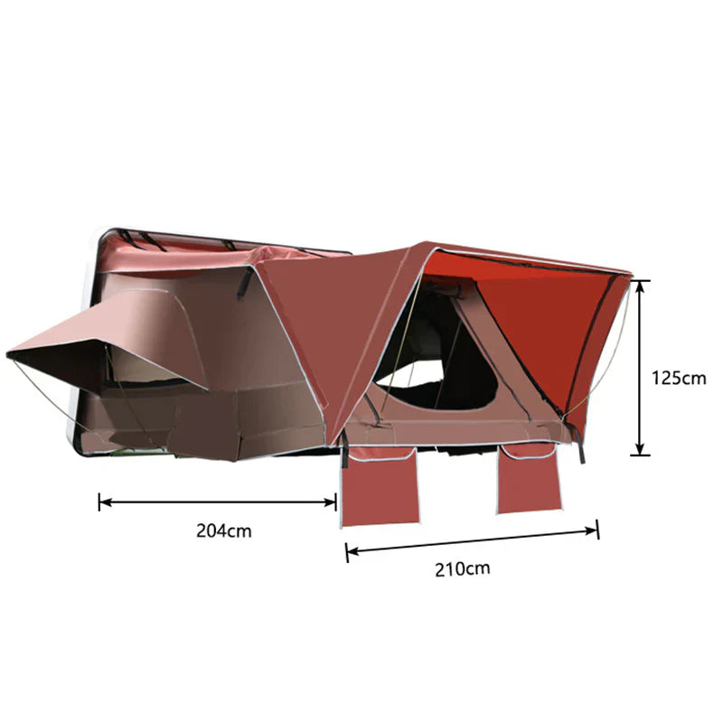Livara Hardtop Flip Roof Top Tent - Camping & Travel, Air-Spring Assisted, 3-Person Capacity