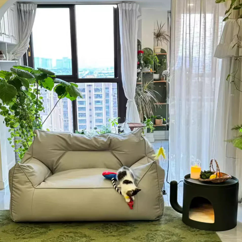 Livara Pet-Proof Leatherette Sofa - Modern Living Room, Scratch-Resistant Finish