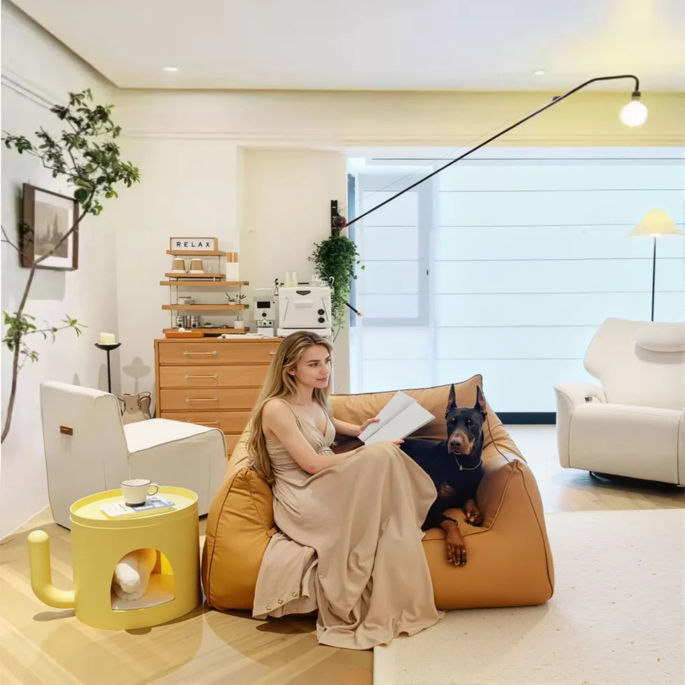 Livara Pet-Proof Leatherette Sofa - Modern Living Room, Scratch-Resistant Finish