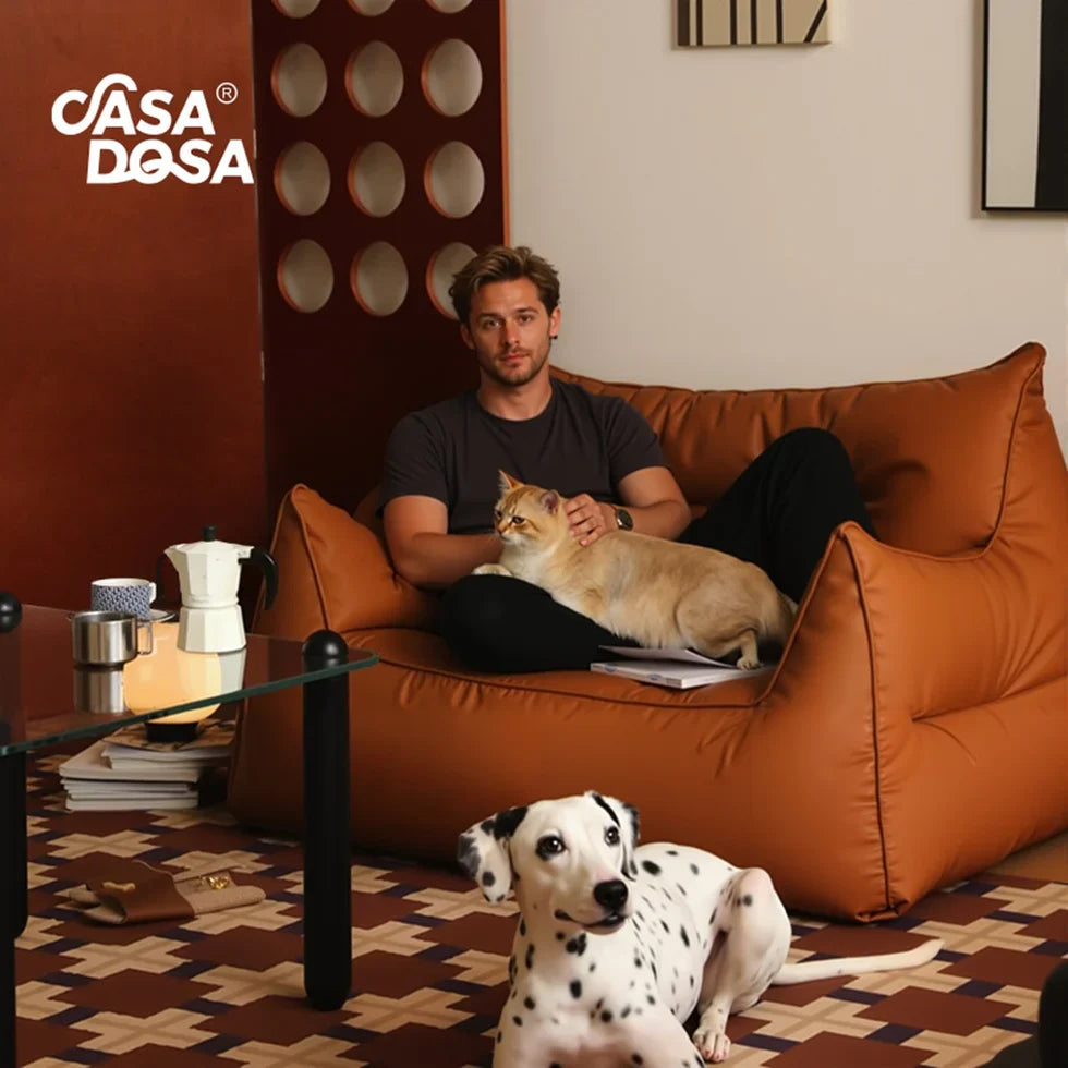 Livara Pet-Proof Leatherette Sofa - Modern Living Room, Scratch-Resistant Finish