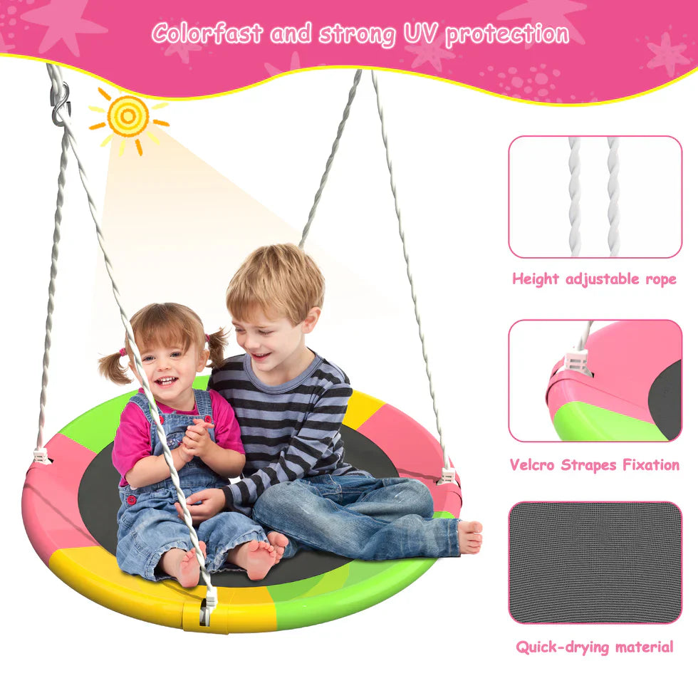 Livara Heavy-Duty Metal Double Swing Set - Backyard Fun, A-Frame Stand, 200kg Capacity