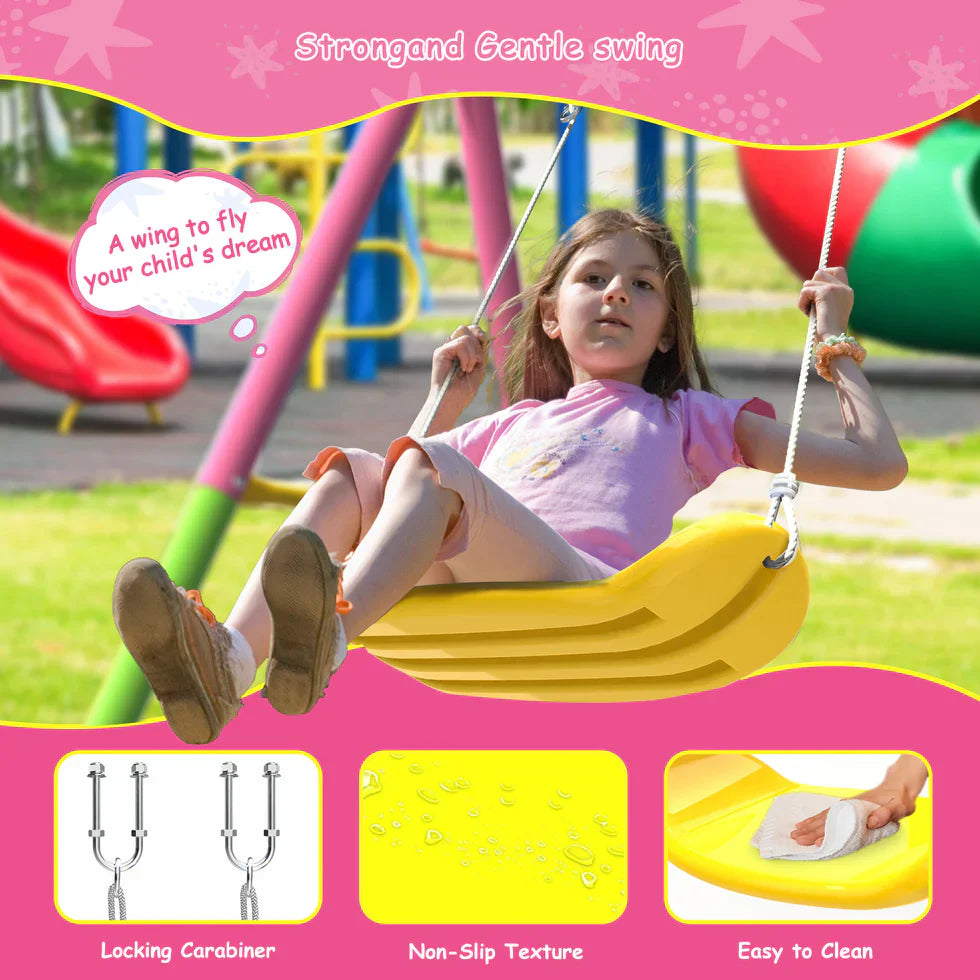 Livara Heavy-Duty Metal Double Swing Set - Backyard Fun, A-Frame Stand, 200kg Capacity
