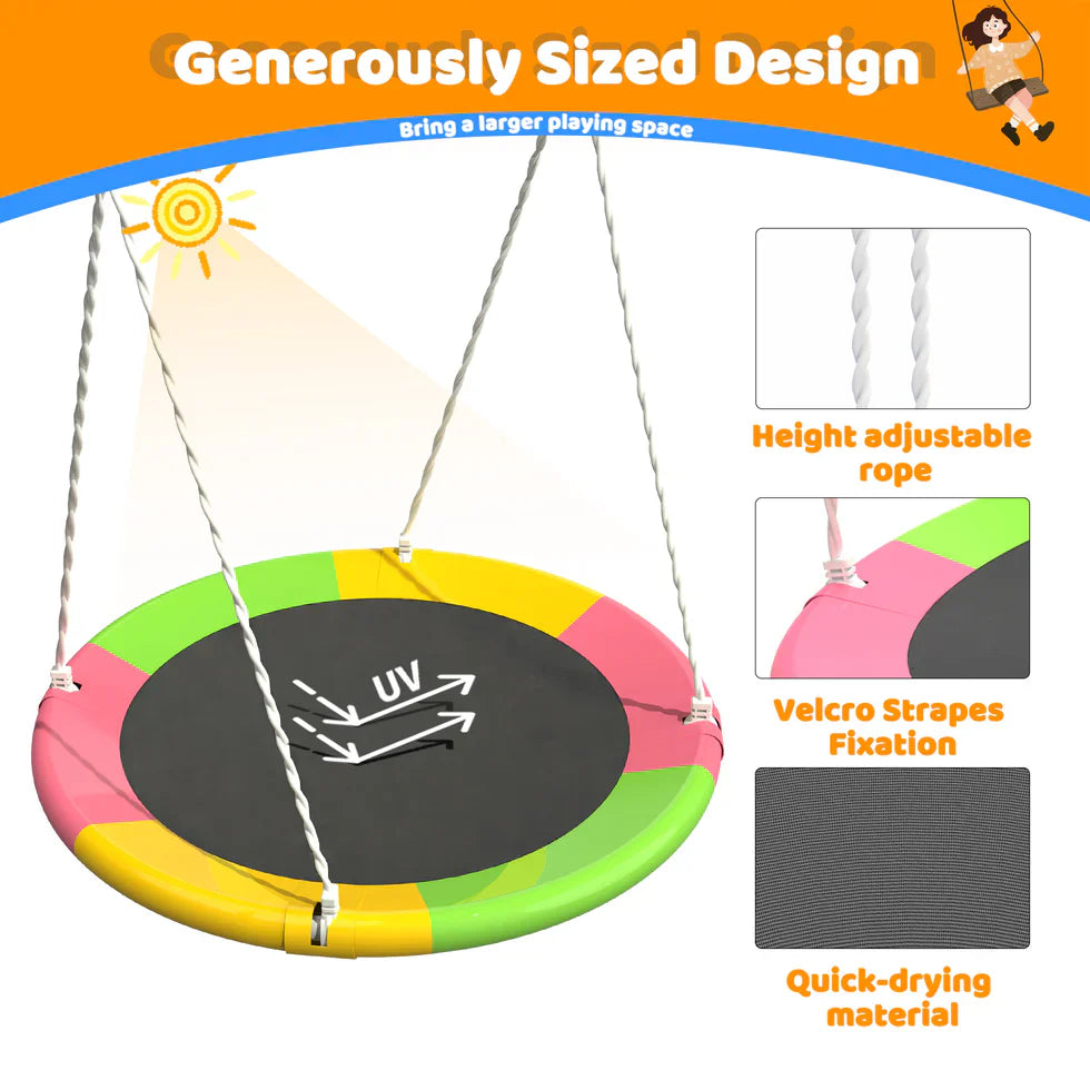 Livara Heavy-Duty Metal Double Swing Set - Backyard Fun, A-Frame Stand, 200kg Capacity