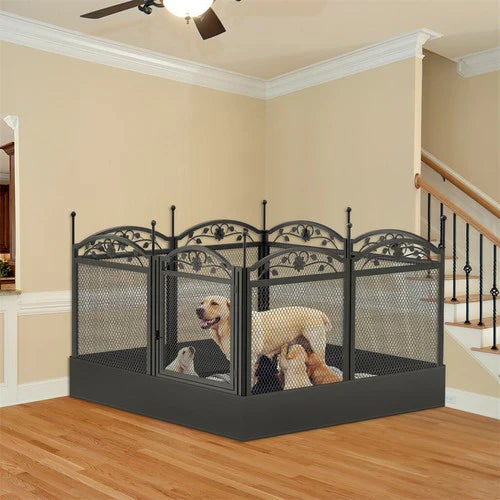Livara 8-Panel Metal Dog Whelping Pen - Indoor & Outdoor, Waterproof Mat