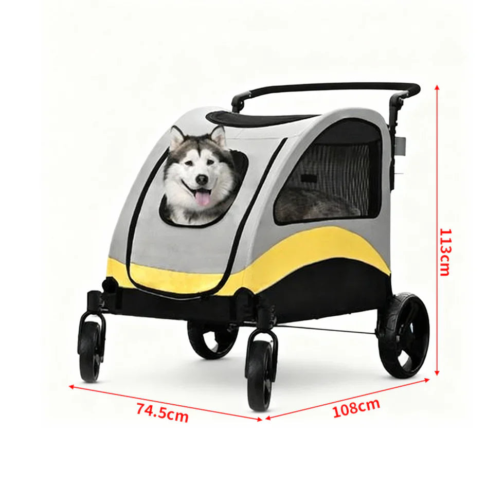 Livara Foldable Dog Stroller - Travel-Ready, EVA Wheels, 65kg Capacity